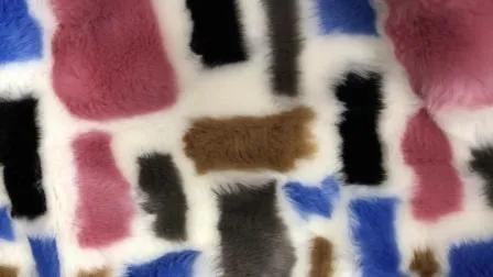Luxurious Colorful Jacquard Faux Rabbit Fur Craft Fabric for Elegant Projects 