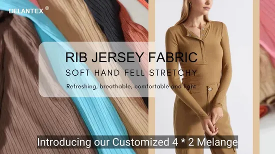 Customized 4*2 Melange Rib Fabric 2 Sides Brushed for Cuff 
