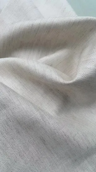 Yigao Textile 80%Tel 20%Linen Herringbone Fabric Woven Fabric 