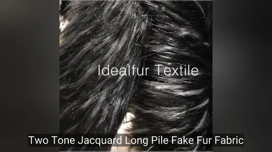 Premium Quality Jacquard Faux Fur Fabric in Elegant Two Tone Design 