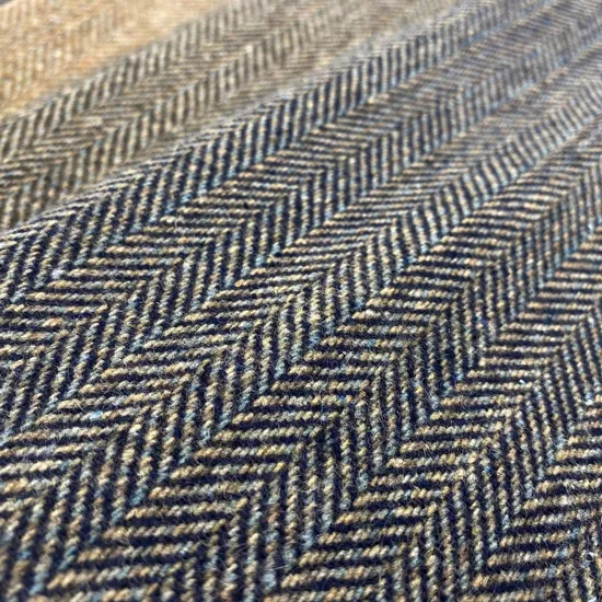 Holiday Special Blue Herringbone Tweed Fabric Tweed Knitted Fabric Wool Tweed Fabric Plaid T Shirt Fabrics for Clothing 