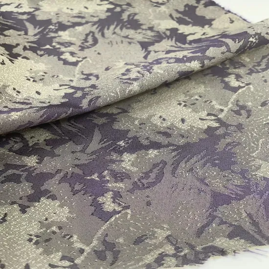Brazil Style Elegant Woven Polyester Elastic Jacquard Floral Satin Fabric for Dress 