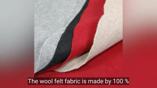 100% Merino Wool Felt Red Color Felt Wool Fabric for Hat Cloth Shoes Felt Fabric Roll 