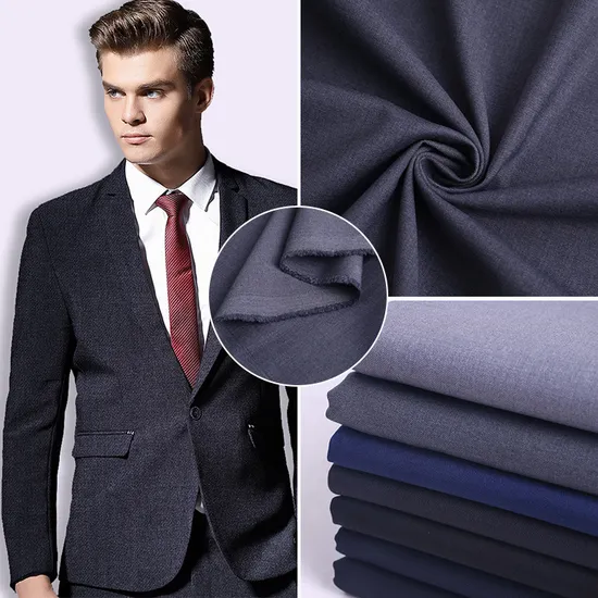 50% Wool 50%Polyester Dark Colors Italian Merino Wool Worsted Cashmere Suit Fabric 