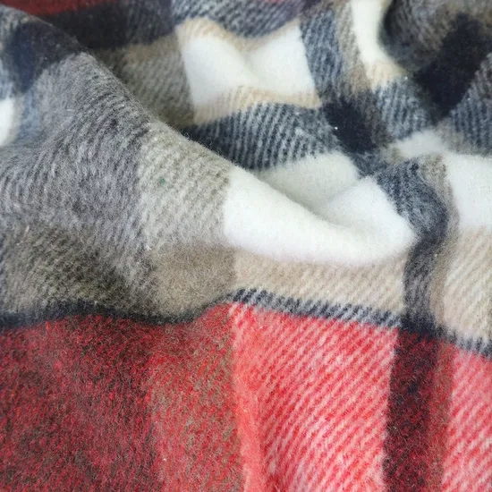 High Quality Cheap Price Brushed Polyester Flannel Fabric Supplier Woven Check Tweed Fabric for Overcoat 