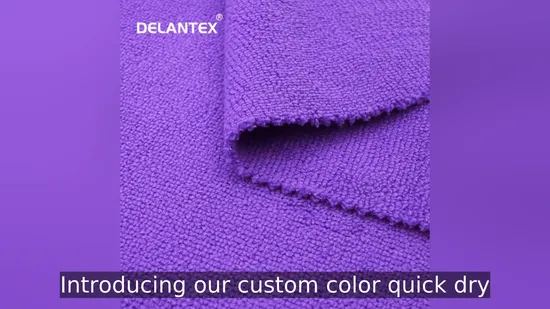 Custom Color Quick Dry Microfibre Polyester Towelling Terry Towel Fabric Roll Wholesale 