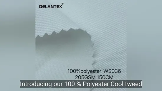 100% Polyester Cool Tweed Fabric Woven Uniform Fabric for Workwear 
