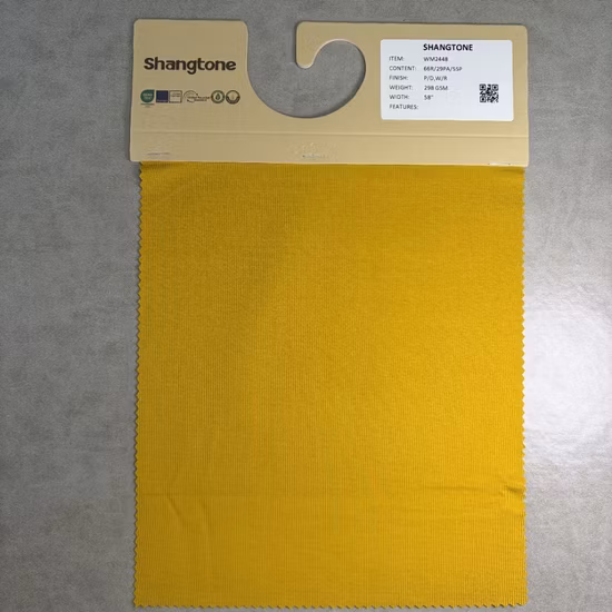 Popular Solid Color Custom 66r/29PA/5sp Rib Fabric Knitted Fabric Breathable Soft Comfortable for T