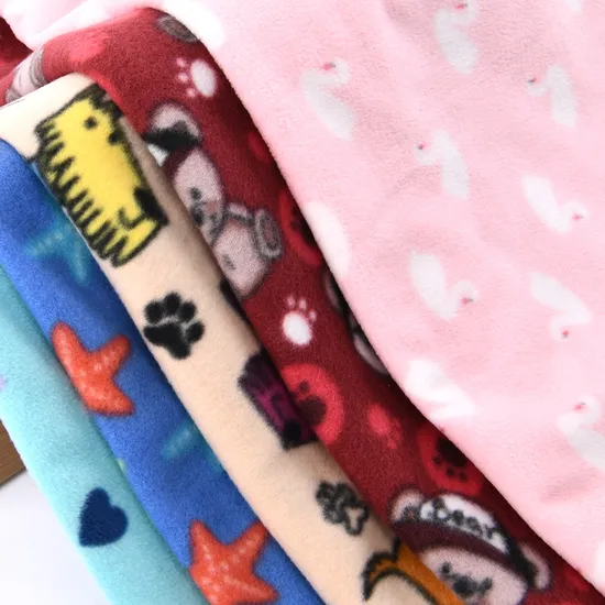 100% Polyester Warm Soft Printed Flannel Fleece Fabric for Baby Blanket 
