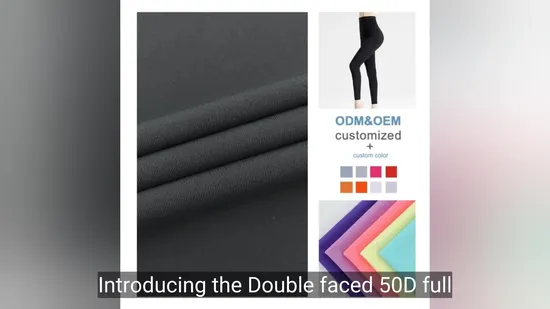 Double Faced 50d Full Dull Poly Spandex Interlock Fabric for Yoga Leggings 